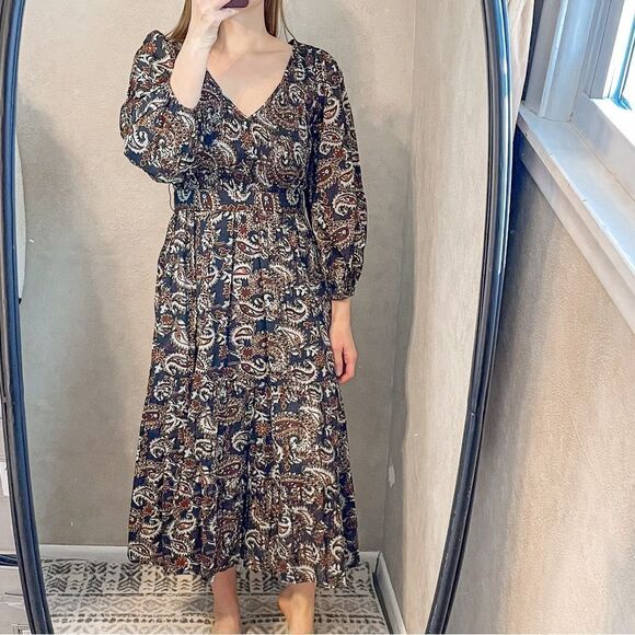 Cleobella Carly Tiered Ankle Dress Cotton Paisley XS - Picture 4 of 10